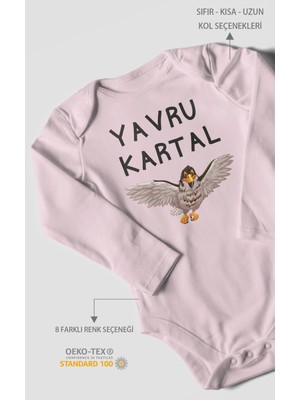 Yavru Kartal Baskılı Bebek Zıbını – Çıtçıtlı Body | %100 Pamuk Uzun Kol