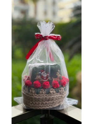 El Işi Örgü Sepet ve Yılbaşı Temalı El Havlusu