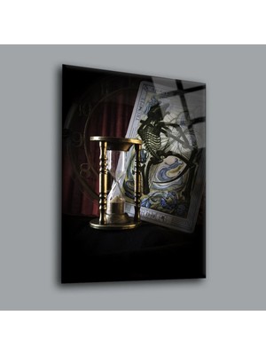 Iskambil Kağıdı ve Kum Saati Karışık Cam Tablo PCT0040