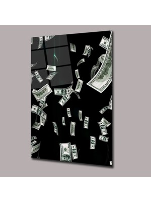 Glassual Art Uçuşan Dolarlar Dolar Cam Tablo PCT0786