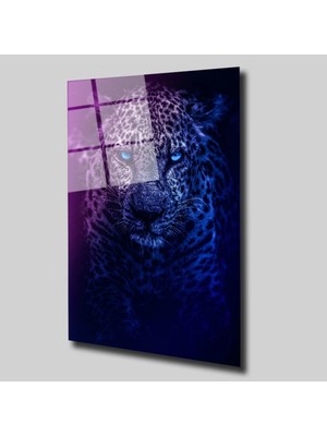 Glassual Art Renkli Jaguar Hayvanlar Alemi Cam Tablo PCT0248