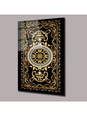 Glassual Art Gold Desenli Renk Cümbüşü Cam Tablo PCT0699