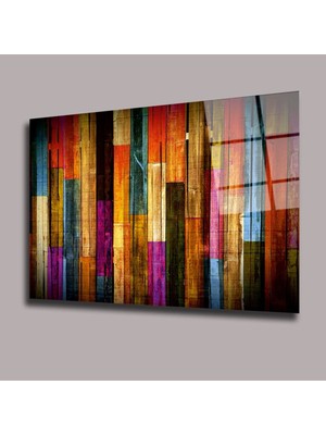 Glassual Art Renkli Tahtalar Renk Cümbüşü Cam Tablo PCT0613