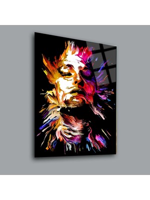 Glassual Art Renkli Kadın Cam Tablo PCT0075