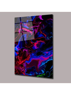 Glassual Art Parlak ve Dumanlı Arka Plan Renk Cümbüşü Cam Tablo PCT0668