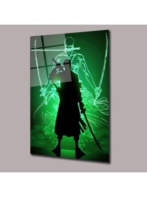 Yeşil Roronoa Zoro Anime Cam Tablo PCT0469