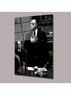Glassual Art Vito Corleone - The Godfather - Baba Sinema ve Ünlüler Cam Tablo PCT0921
