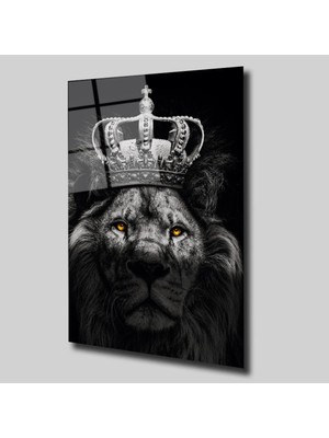 Glassual Art Kral Aslan 2 Hayvanlar Alemi Cam Tablo PCT0333