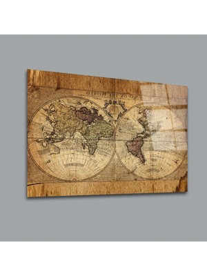 Glassual Art A Map Of The World Karışık Cam Tablo PCT0076