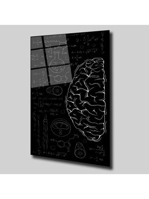 Glassual Art Beyin ve Matematik Ifadeleri Resimli Uzay ve Bilim Cam Tablo PCT0284