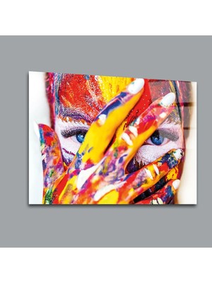Glassual Art Yüzü Kapalı Kadın Cam Tablo PCT0149