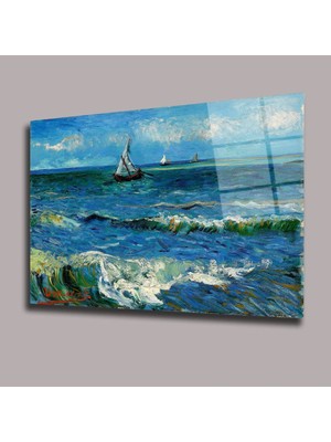 Glassual Art Seascape Near Les Saintes - Vincent Van Gogh Başyapıtlar Cam Tablo PCT0574