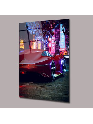 Glassual Art Mercedes Arka Görünüşü Araba Cam Tablo PCT0844