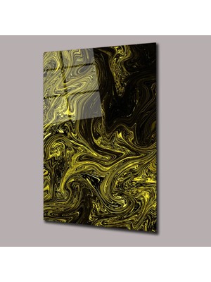 Glassual Art Sarı Renk Karmaşası Renk Cümbüşü Cam Tablo PCT0859