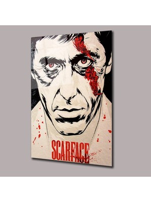 Glassual Art Scarface Tony Montana Sinema ve Ünlüler Cam Tablo PCT0909