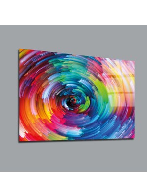 Glassual Art Çeşitli Renkte Daire Desen Renk Cümbüşü Cam Tablo PCT0179