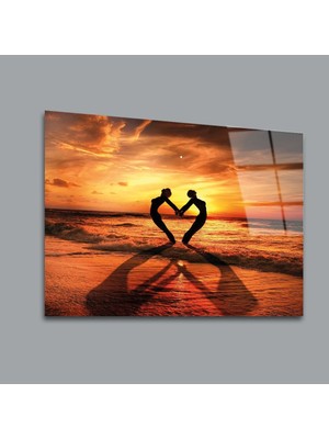 Glassual Art Günbatımı Karışık Cam Tablo PCT0122