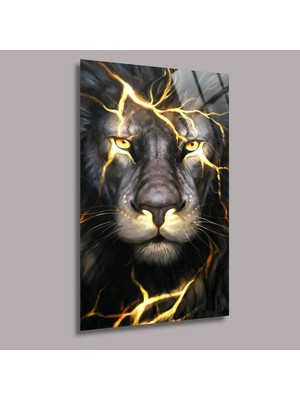 Glassual Art Aslan Detaylı Cam Tablo PCT077988