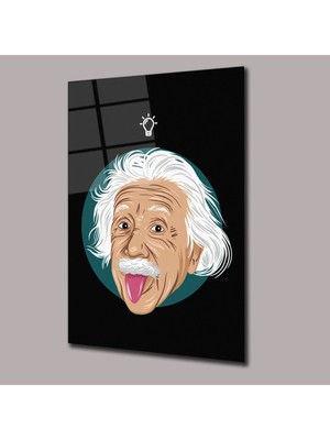 Glassual Art Albert Einstein Uzay ve Bilim Cam Tablo PCT0728