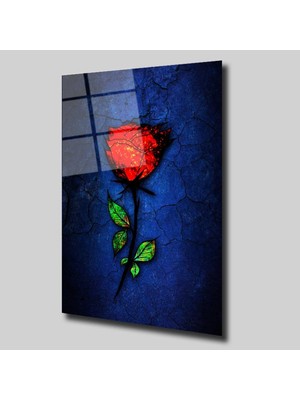 Glassual Art Gül Çiçek Cam Tablo PCT0315