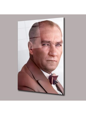 Glassual Art Mustafa Kemal Atatürk 1 Atatürk ve Türkiye Cam Tablo PCT0494