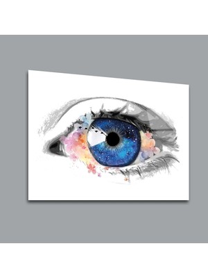 Glassual Art Mavi Göz Kadın Cam Tablo PCT0108