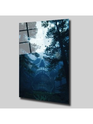 Kafatası ve Ağaçlar Illüstrasyon Cam Tablo PCT0337