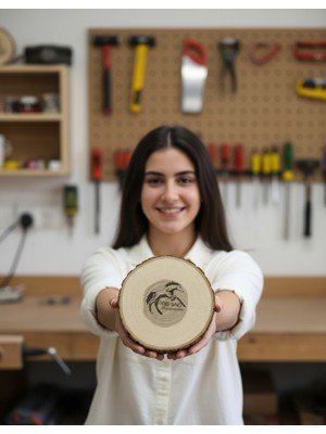 KRB Ahşap Ağaç Dilimi, Odun Dilimi, 2 Adet 14-15 Cm, Kütük Dilimi, Boyama Etkinlik