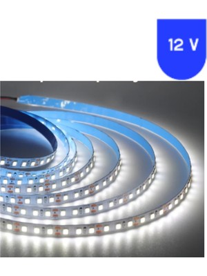 Powerr Led Aydınlatma 12 Volt 8 mm 4040 Smd 6500 K Beyaz Iç Mekan 60 Ledli 5 Metre Şerit LED