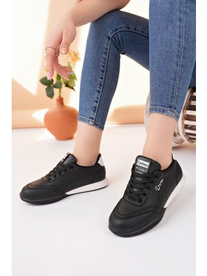 Nesil Shoes Dvm 5600 Siyah Beyaz Memory Foam Kadın Sneakers