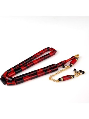 Takı925 Bafon Püsküllü Kesme Model Ateş Kehribar Tesbih