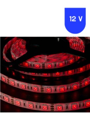 Powerr Led Aydınlatma 12 Volt 8 mm 4040 Smd Kırmızı Dış Mekan 60 Ledli 5 Metre Şerit LED