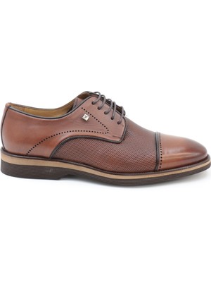 Fosco 2960 Taba Hakiki Deri Eva Taban Bağcıklı Erkek Ayakkabı