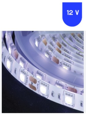 Powerr Led Aydınlatma 12 Volt 8 mm 4040 Smd 6500 K Beyaz Dış Mekan 60 Ledli 5 Metre Şerit LED