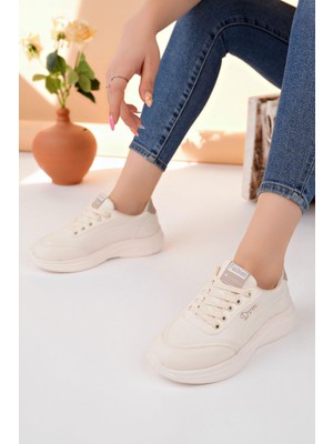 Nesil Shoes Dvm 063 Bej Memory Foam Kadın Sneakers