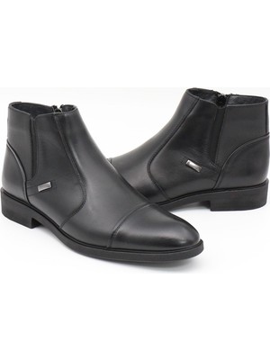 Nesil Shoes Thrtrk 2302-1 Siyah Hakiki Deri Kauçuk Taban Erkek Bot