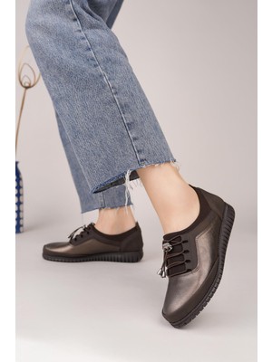 Nesil Shoes Sdf 702-1 Bakır Lastik Bağcıklı Kadın Ayakkabı