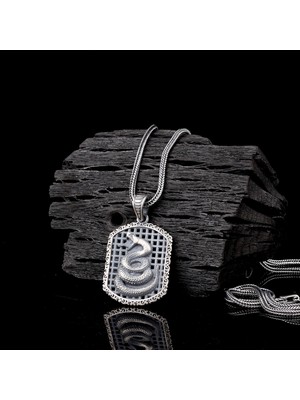 Takı925 925 Ayar Gümüş Yılan Motifli Unisex Model Kolye