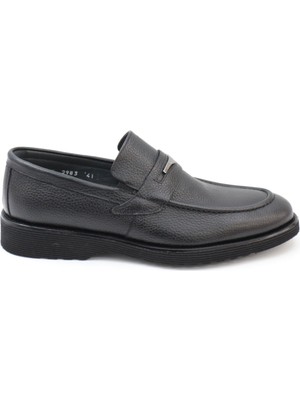 Fosco 2893 Siyah Hakiki Deri Eva Taban Makosen Erkek Ayakkabı