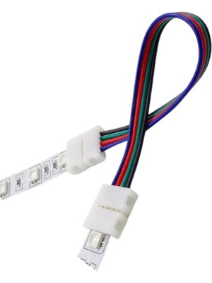 Powerr Led Aydınlatma Rgb Şerit LED Hızlı Konnektör 15 cm Kablolu 4 Pin Lehimsiz Iki Yönlü 10 Adet