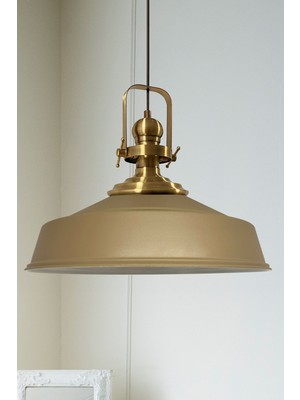 Feyza Design Bej Asaletli Tekli Retro Sarkıt Avize, Şık ve Modern Restoran ve Cafe Aydınlatması