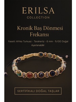 Erilsa Sertifikalı Kronik Baş Dönmesi Frekansı Enerji Bilekliği – Fasetli Afrika Turkuaz ve Terahertz 6 mm