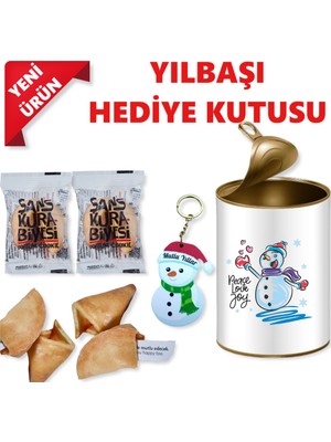 E-Hediyeci Yılbaşı Hediye Seti, Yeni Yıl Konsept Hediye Kutusu, Yılbaşı Hediye Seti, Yılbaşı Hediyesi,mesajlı Şans Kurabiyesi, Konsept Hediye Kutusu (1 Adet Anahtarlık ve 2 Adet Şans Kurabiyesi)