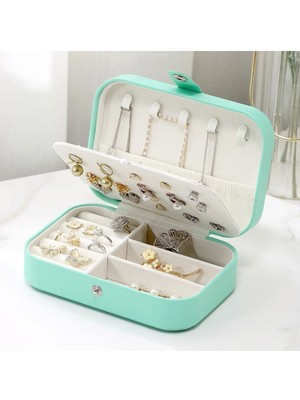 Dikdörtgen 3 Bölmeli Takı Organizer, Yüzük, Küpe, Kolye Saklama Kutusu