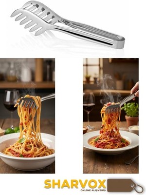 Sharvox Makarna Maşası – Paslanmaz Çelik Pratik Servis Maşası