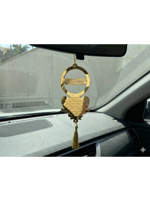 Oto Ayna Süsü Ayetel Kürsi Gold Aynalı Pleksi