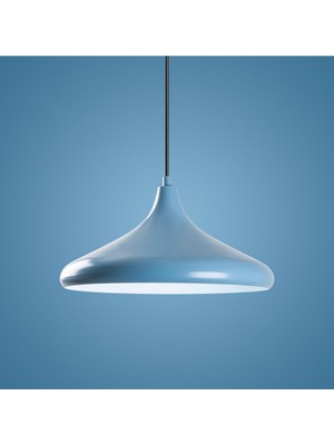 Feyza Design Retro Mavi Tekli Sarkıt Avize, Dekoratif Metal Sıvama Başlık