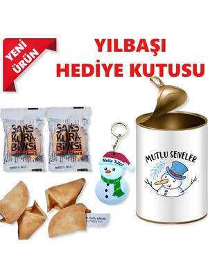 E-Hediyeci Yılbaşı Hediye Kutusu, Yeni Yıl Hediyesi, Yılbaşı Hediye Seti, Yılbaşı Hediyesi,mesajlı Şans Kurabiyesi, Konsept Hediye Kutusu (1 Adet Anahtarlık ve 2 Adet Şans Kurabiyesi)