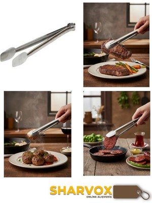 Sharvox Paslanmaz Çelik Mutfak Maşası – Pratik Servis ve Pişirme Aracı