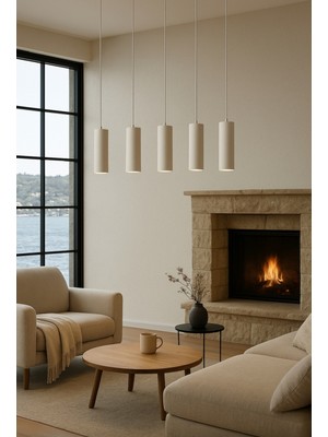 GU10 Beşli 5 Li Beyaz Sarkıt Tavan LED Spot Masaüstü Avize